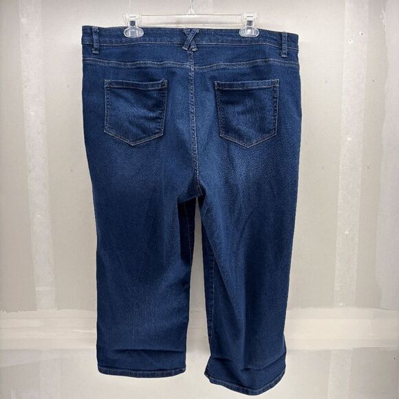 Christopher Banks Capri Denim Jeans Womens 16 Stretch Straight Blue Excellent! - Picture 2 of 5